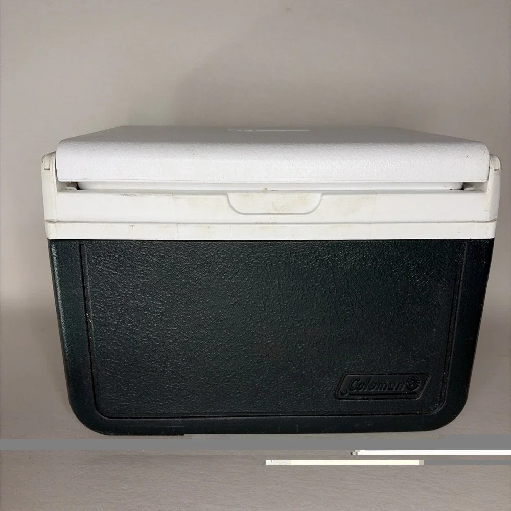 Vintage Coleman 6 Pk 5 Qt Lunch Box Dark Green White Cooler Model 5205